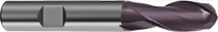 Guhring 5533 Ball Nose 2-Fluted Slot Drill Fire Coated - Flatted Shank