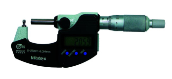 Digital Tube Micrometer, IP65, Spherical Anvil Flat Spindle,