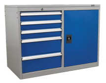 Industrial Cabinet/Workstation 5 Drawer & 1 Shelf Locker