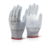 PALM FIT GLOVE WHITE PU COATED 4131 size 8