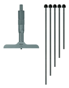 Depth Micrometer, Interchangea 0-6inch, 4inch Base