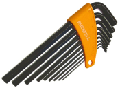 FAI/FULL HEX KEY SET (9) METRIC - LONG ARM